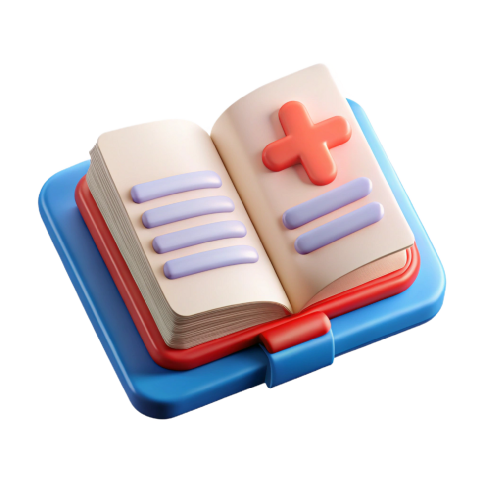 impressive minimalist Health Education Icon with Open Book Transparent Background professional png