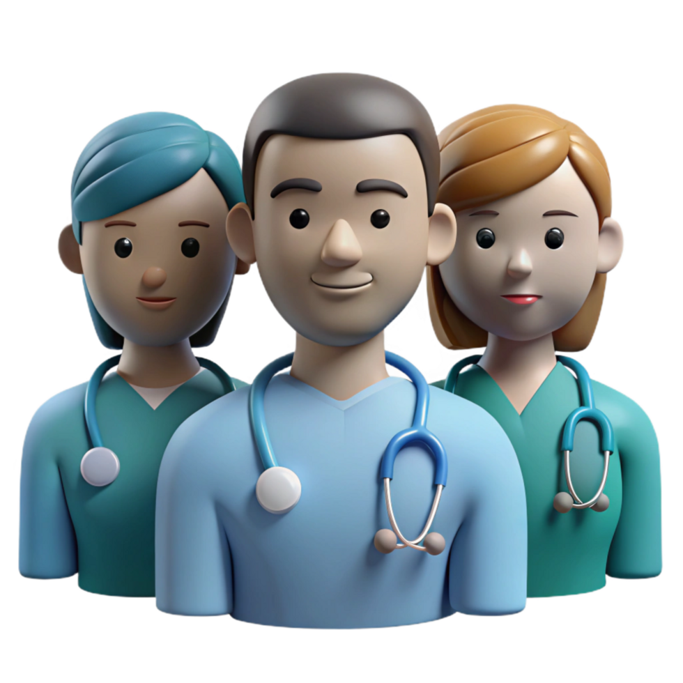 beautiful contemporary Healthcare Workers Silhouette Diverse Group exclusive png