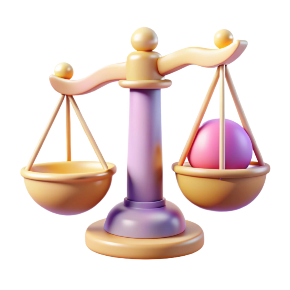 extraordinary creative Health Equity Icon with Scales of Justice Isolated Element professional png