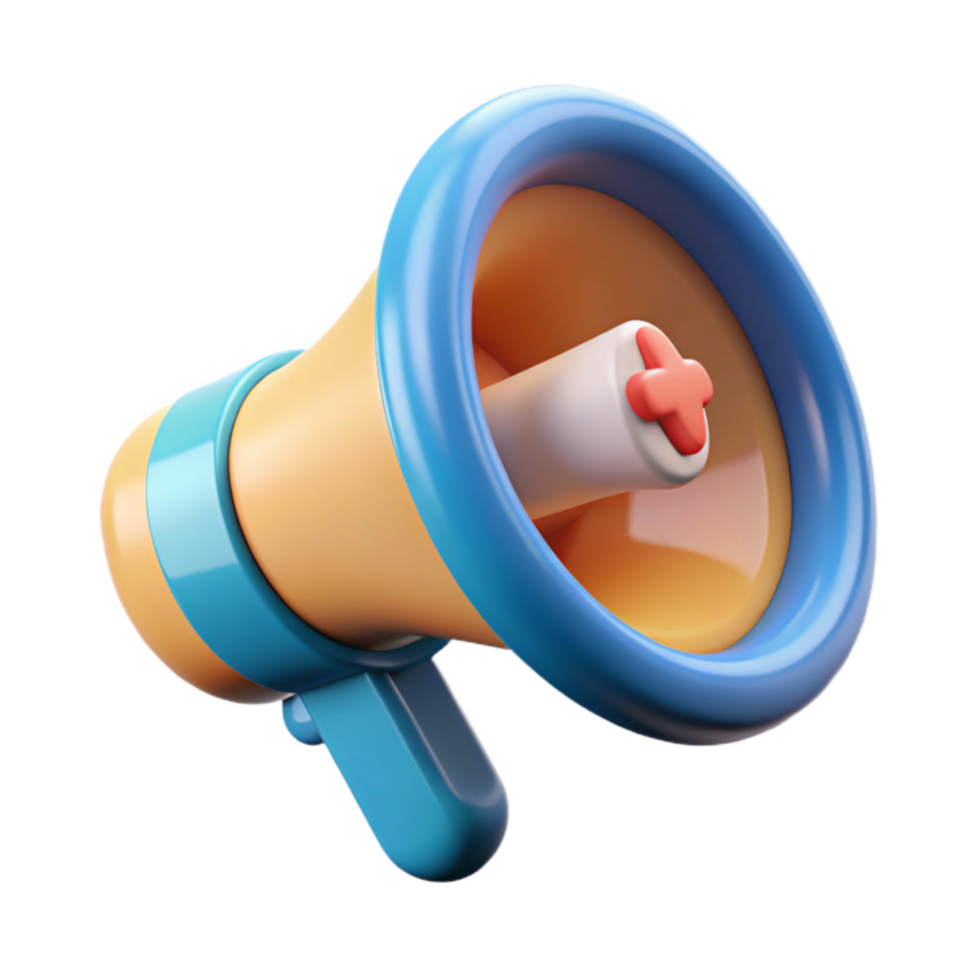 impressive artistic Health Promotion Icon with Megaphone Isolated Cutout detailed png