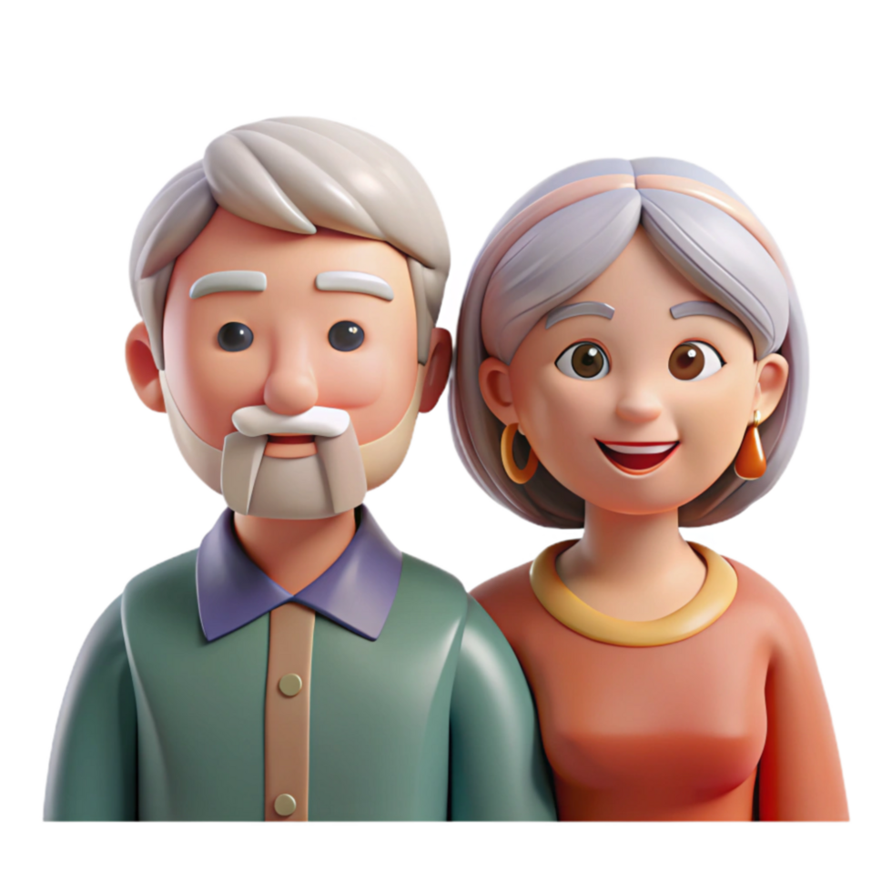 stunning traditional Healthy Aging Icon with Elderly Couple Isolated Element premium png