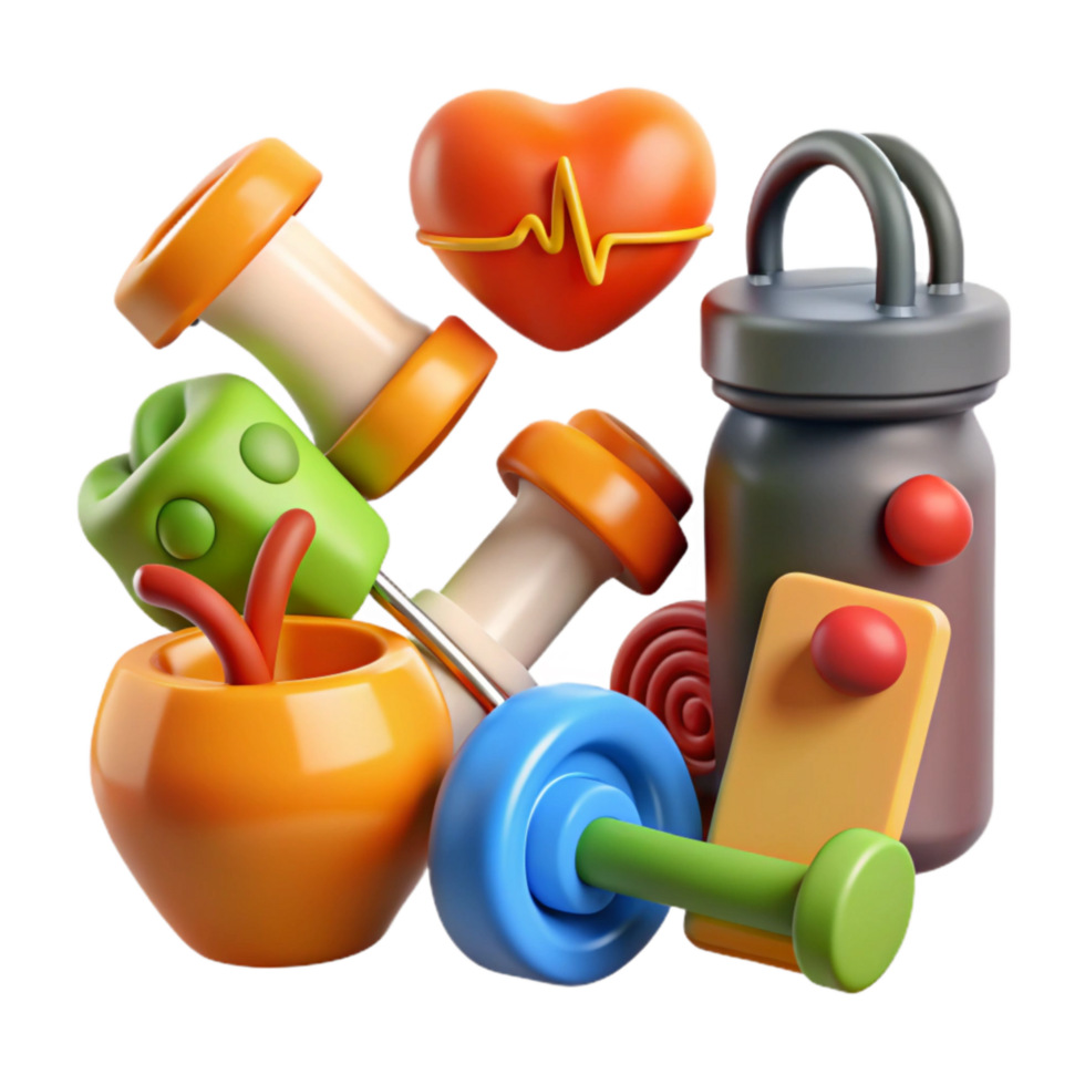 magnificent vintage Healthy Lifestyle Icons Set Flat Design original png