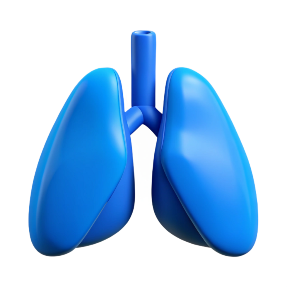 stunning creative Healthy Lungs Icon with Blue Lungs Transparent Background high resolution png