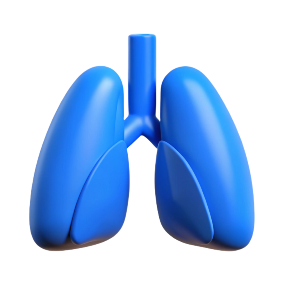 magnificent artistic Healthy Lungs Icon with Blue Lungs Transparent Background genuine png