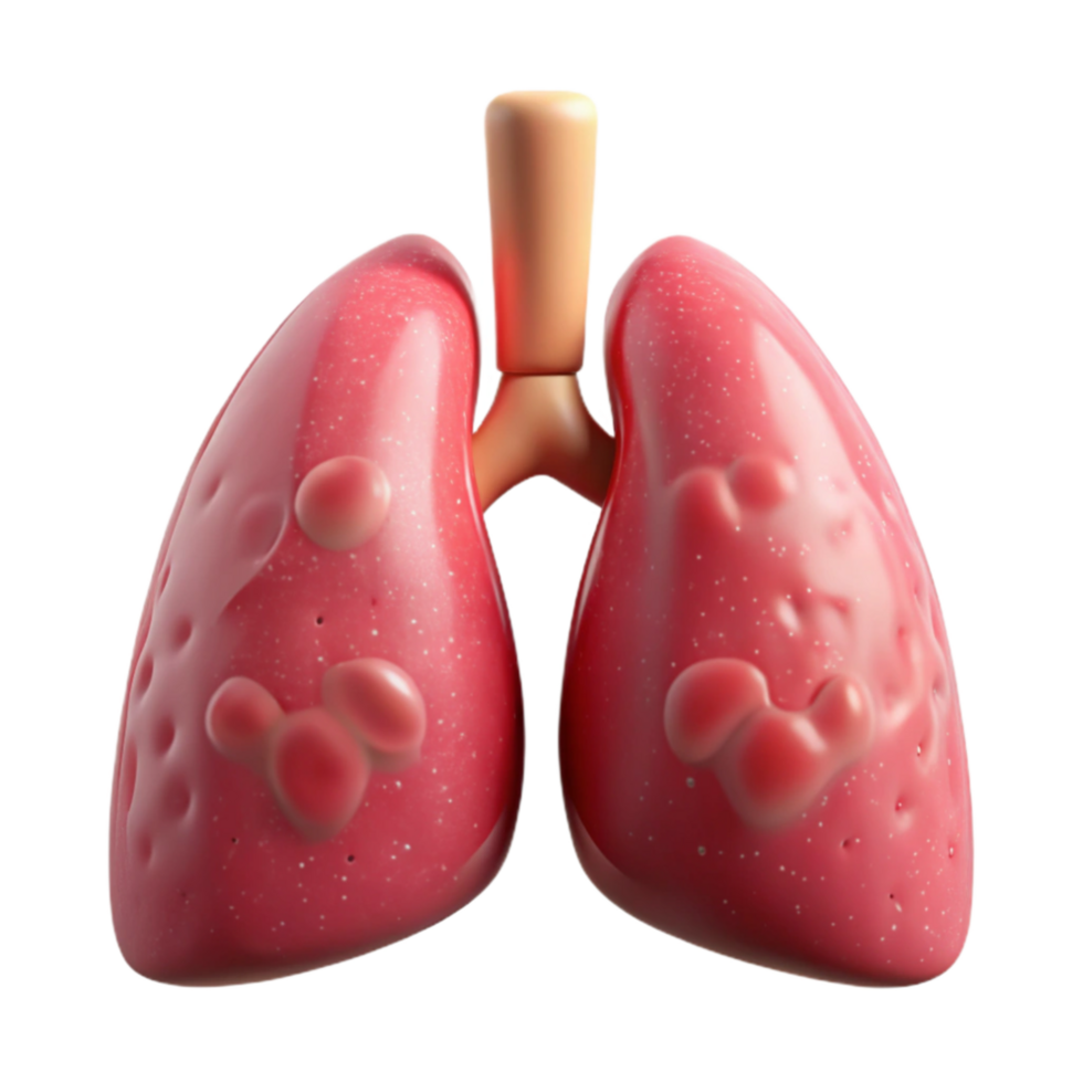 serene contemporary Healthy Lungs Front View Isolated on Transparent Background genuine png