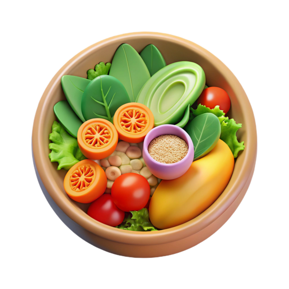 magnificent vintage Healthy Meal Colorful Salad Top View premium png
