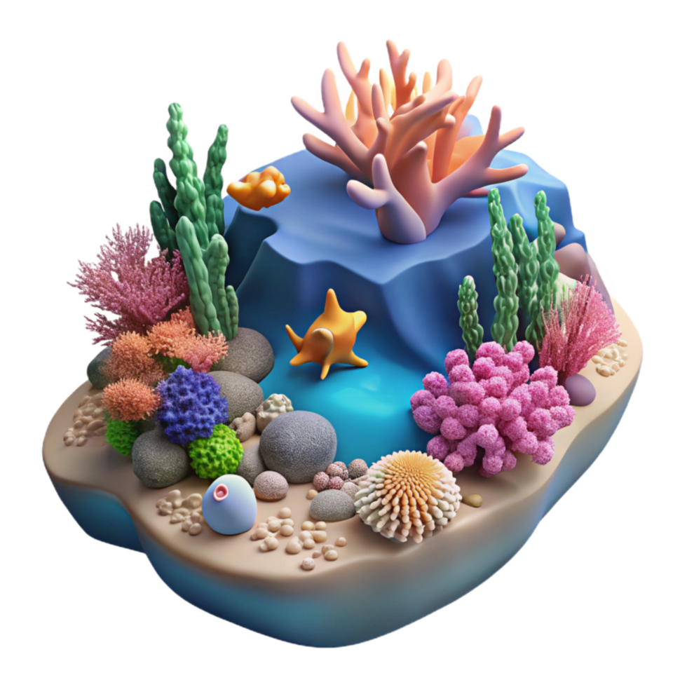 stunning rustic Healthy Ocean Ecosystem Cutout Thriving Coral Reef premium png
