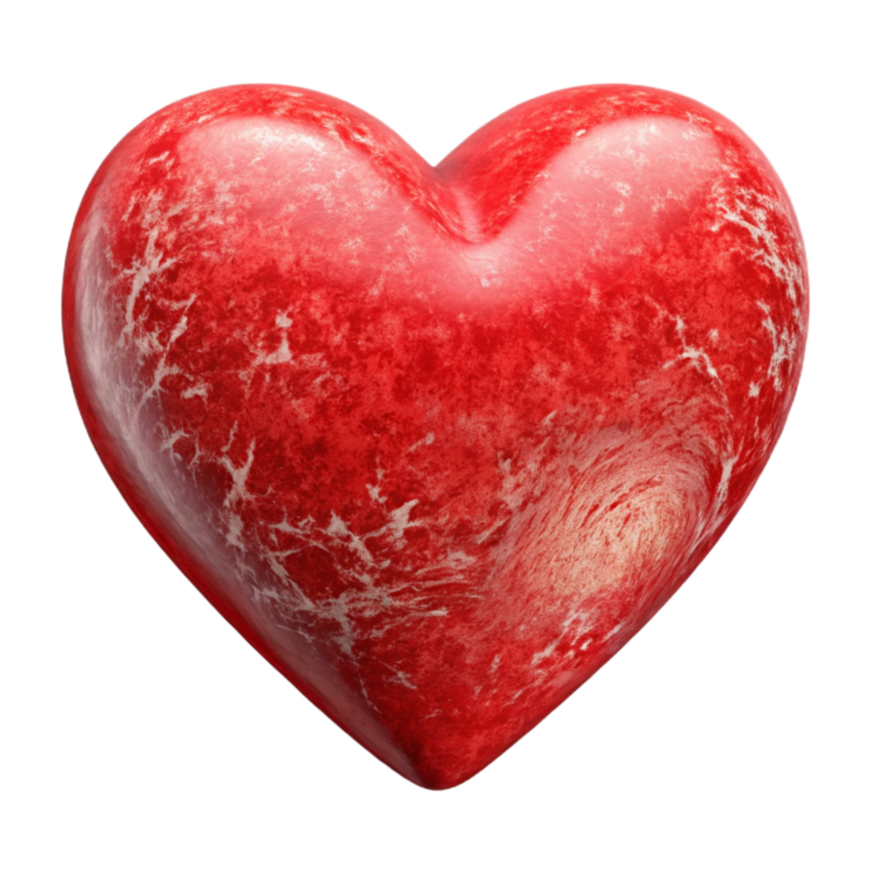 dramatic rustic Heart Shape with Red Color Isolated on White high resolution png