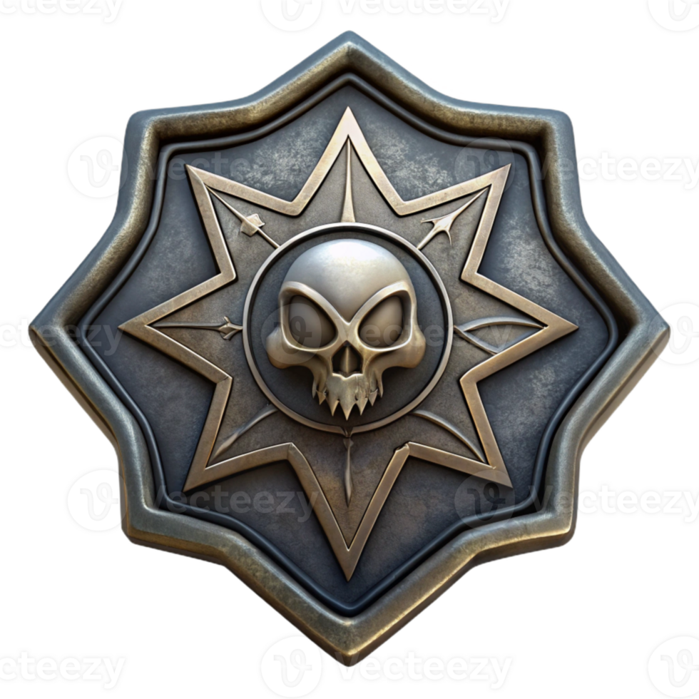 serene abstract Heavy Metal Band Patch Isolated Top View detailed png