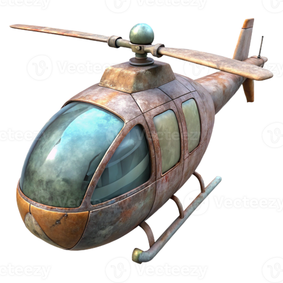 extraordinary vintage Helicopter Aerial View Isolated high resolution png
