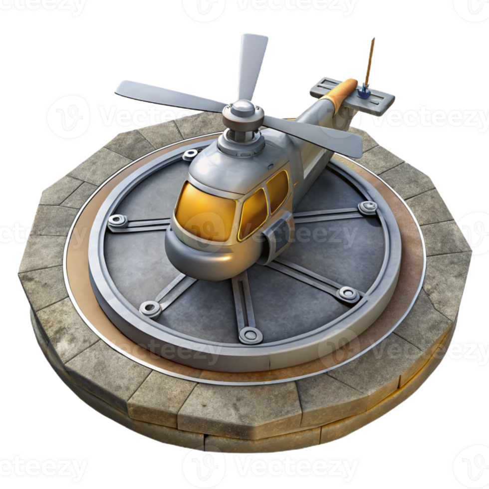 beautiful abstract Helicopter Landing Pad Top View Element authentic png