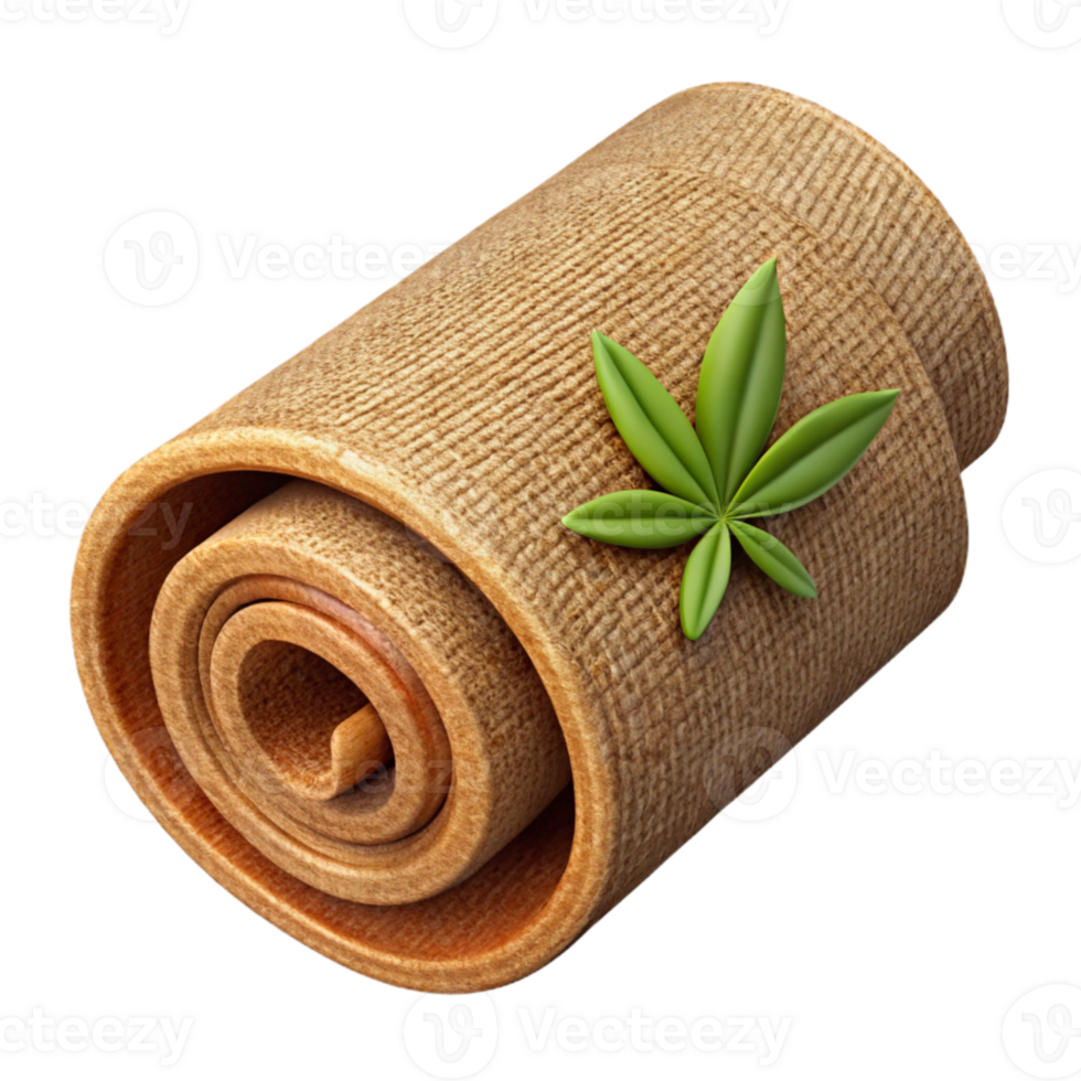 serene classic Hemp Fabric Roll Textured Brown Cutout authentic png