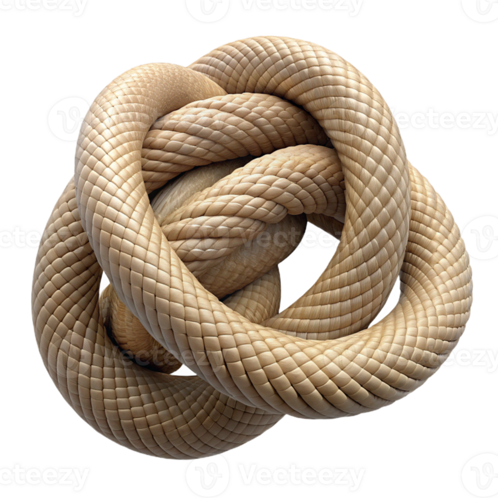beautiful contemporary Hemp Rope Knot Tied Close Up high resolution png
