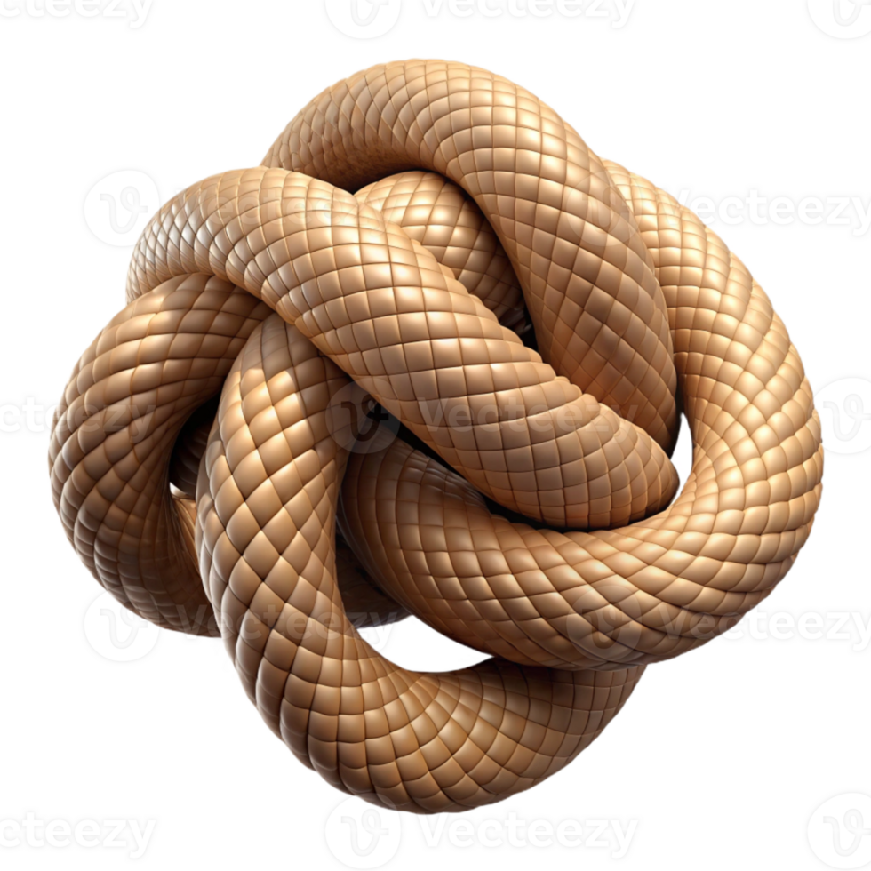 elegant rustic Hemp Rope Knot Tied Close Up detailed png