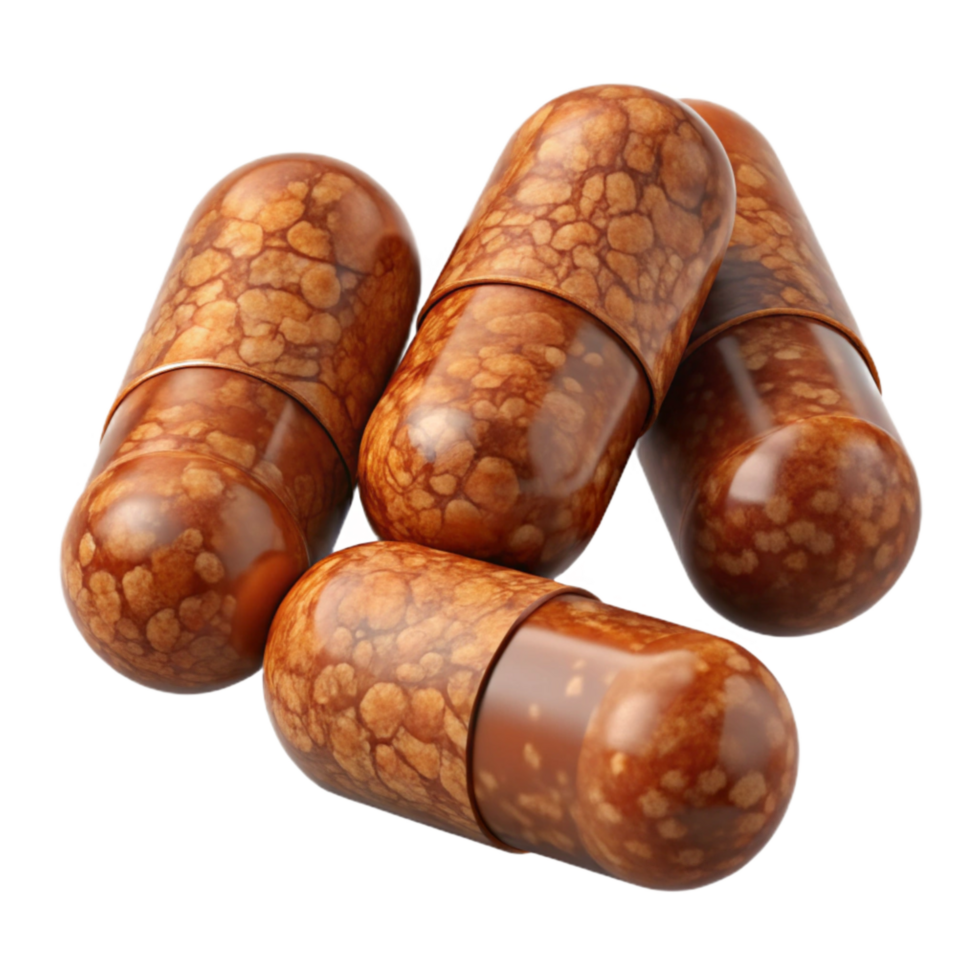 magnificent traditional Herbal Supplement Capsules Brown Color png