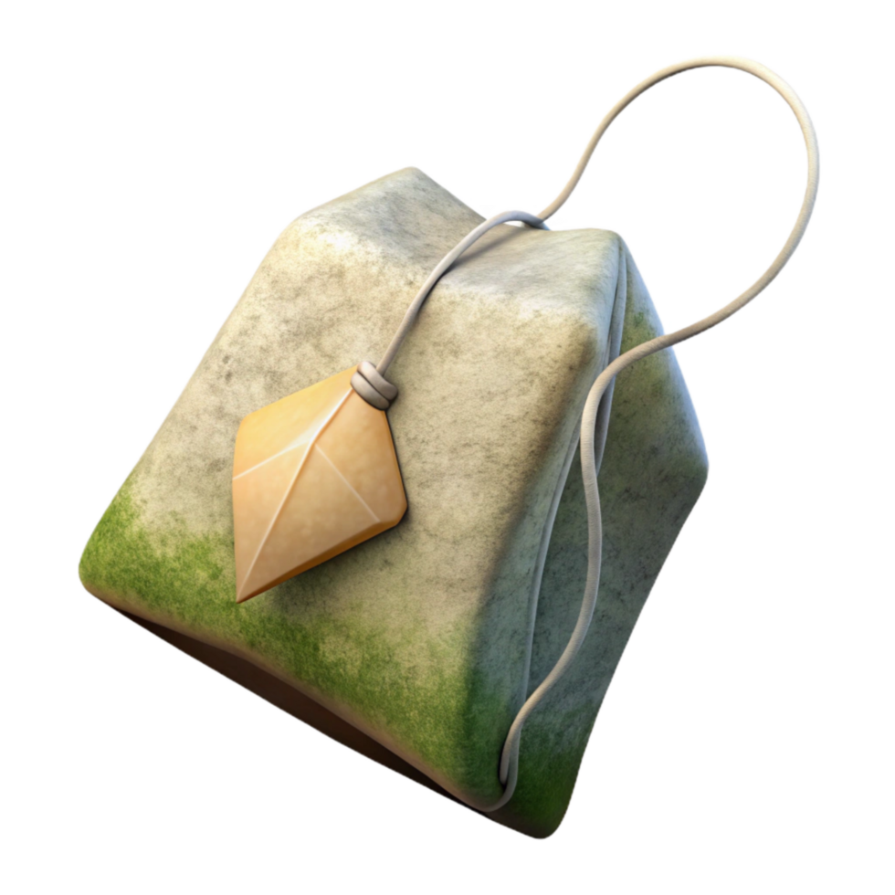 wonderful traditional Herbal Tea Bag String Attached Transparent Background premium png