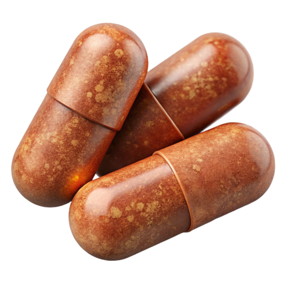 extraordinary vintage Herbal Supplement Capsules Brown Color exclusive png