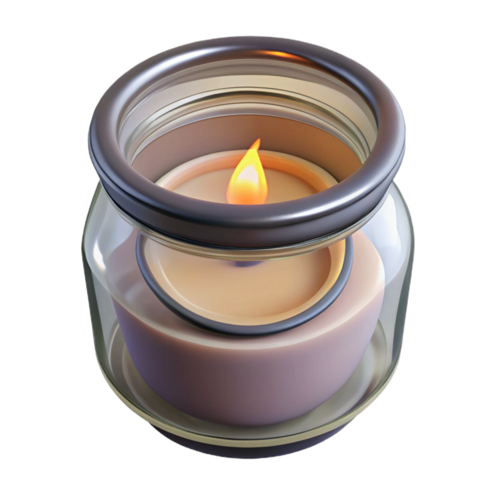 vibrant minimalist Herbal Tea Light Candle Glass Jar authentic png