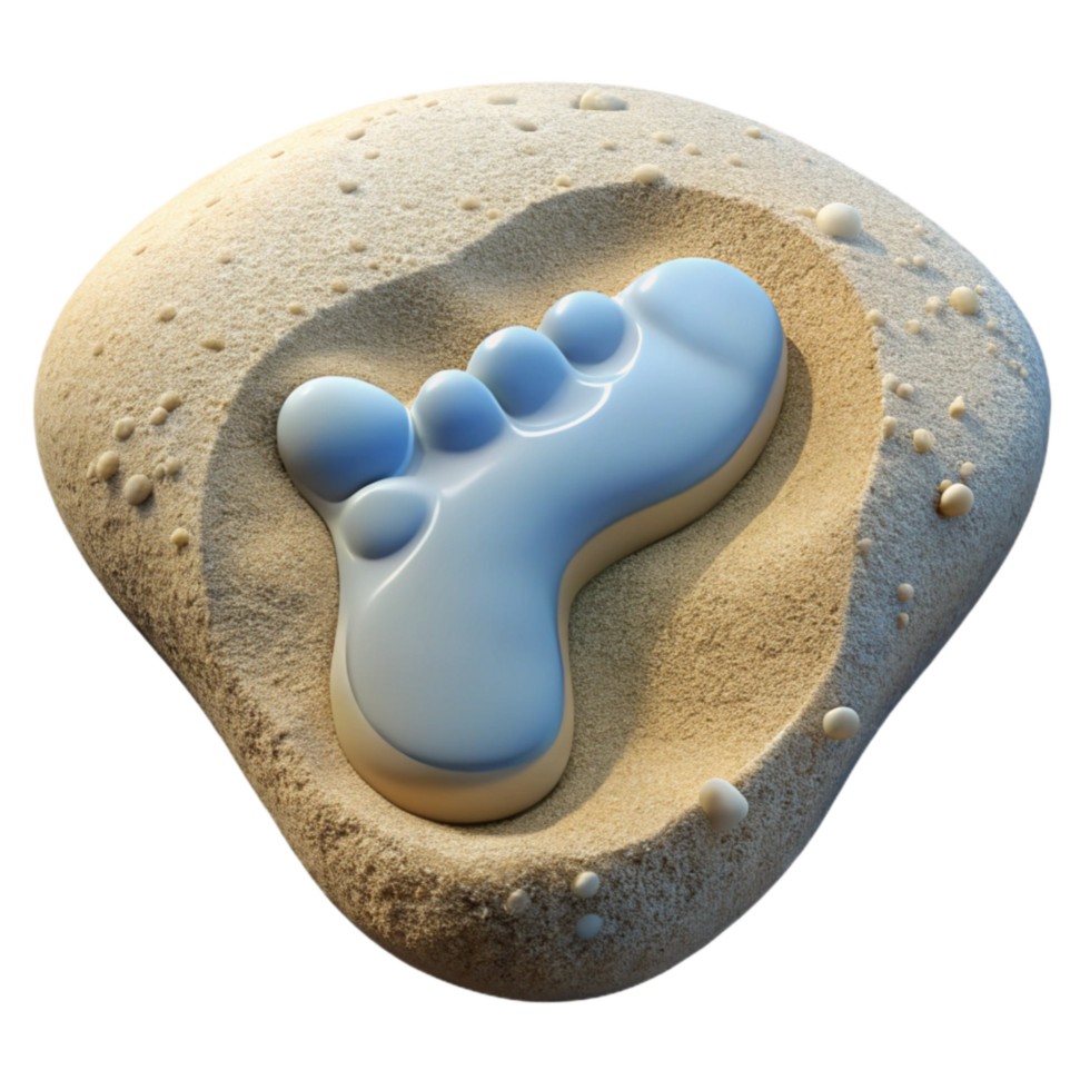 dramatic minimalist Hidden Beach Footprint in Sand Transparent Background professional png