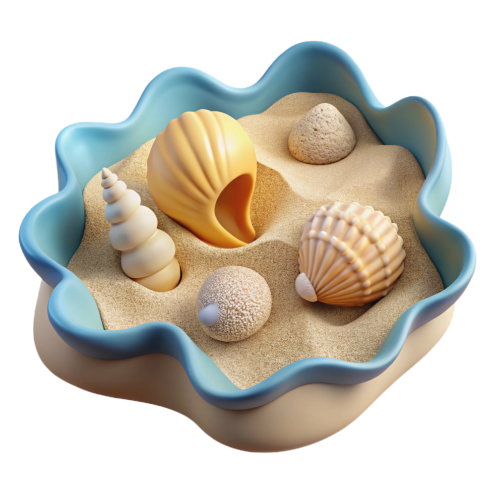 stunning rustic Hidden Beach Seashells Sand Texture Transparent Background premium png