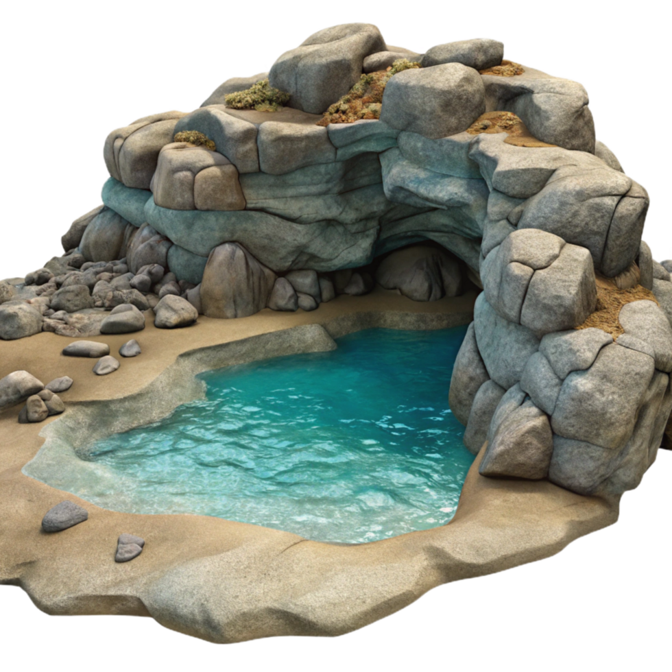beautiful traditional Hidden Cove Rocky Shore Transparent Background high resolution png
