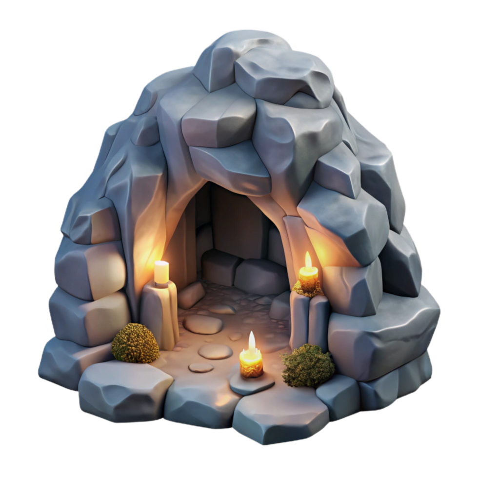 serene vintage Hidden Grotto Dimly Lit Cutout exclusive png