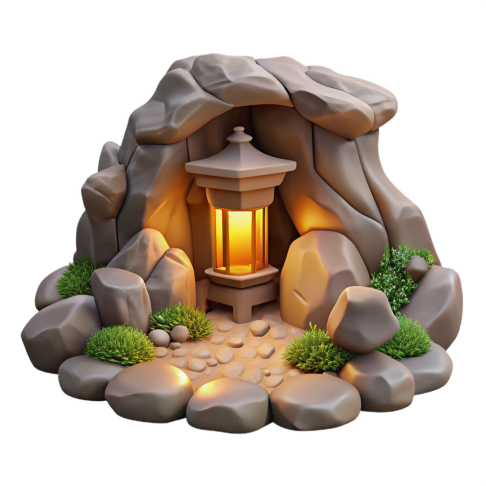 extraordinary minimalist Hidden Grotto Dimly Lit Cutout detailed png