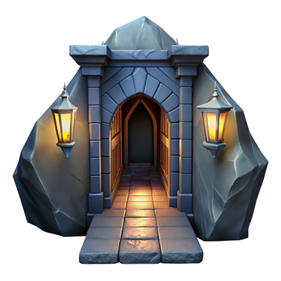 extraordinary rustic Hidden Passage Dark Shadows Transparent Background detailed png