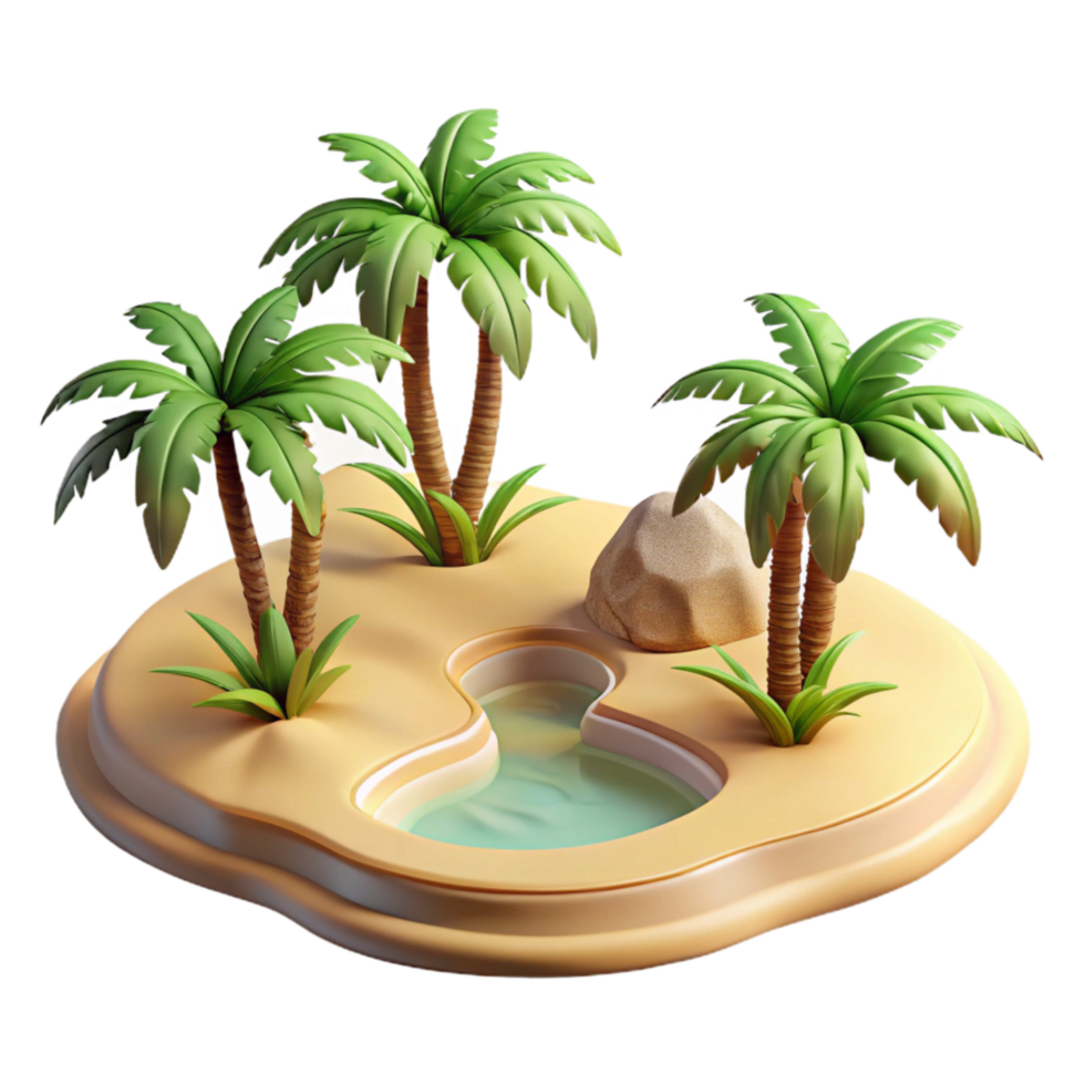 beautiful artistic Hidden Oasis Palm Trees Transparent Background authentic png