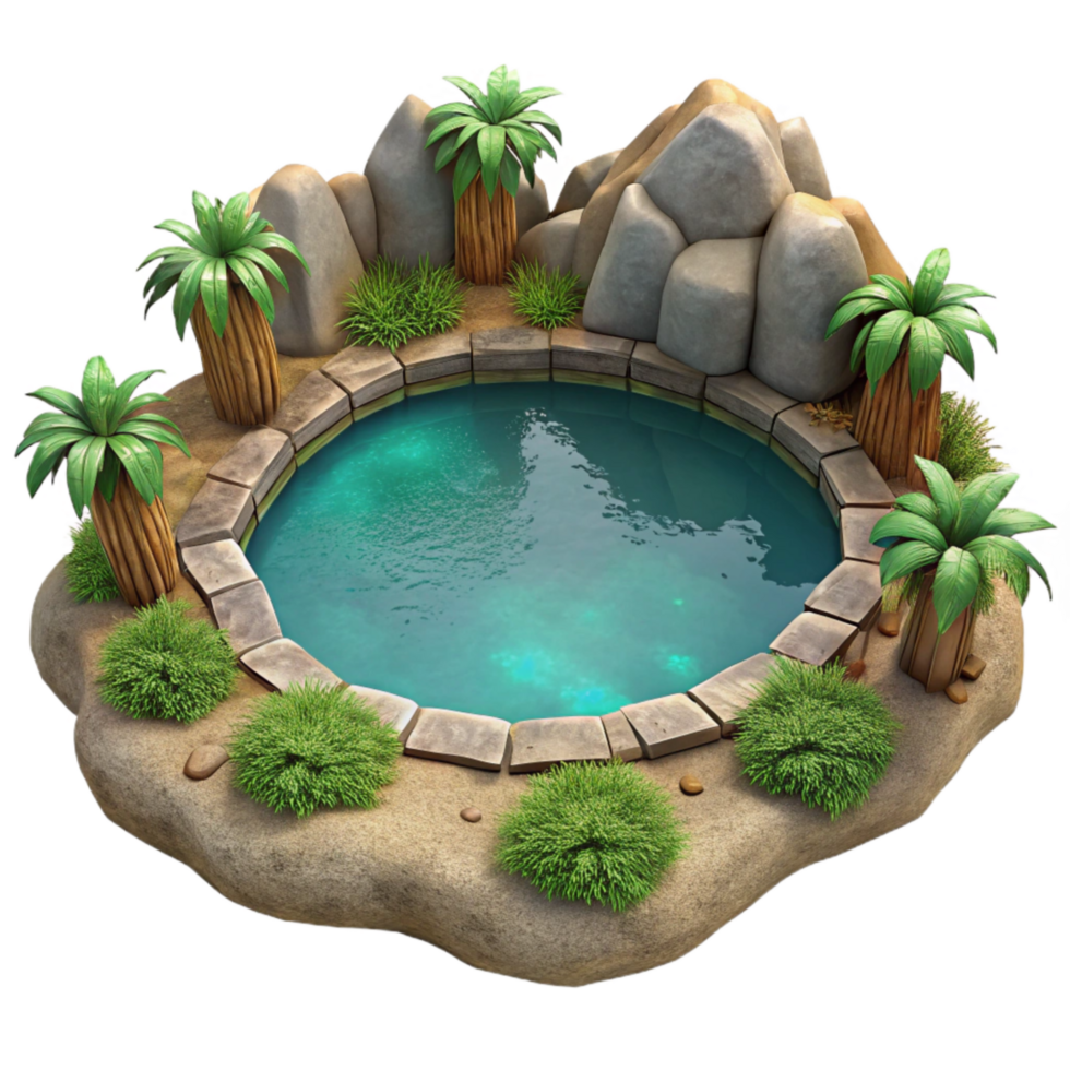 vibrant rustic Hidden Lagoon Calm Waters Isolated exclusive png