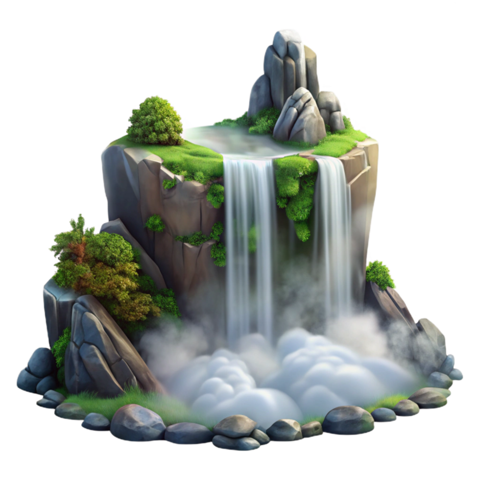 extraordinary rustic Hidden Waterfall Mist Rising Cutout high resolution png