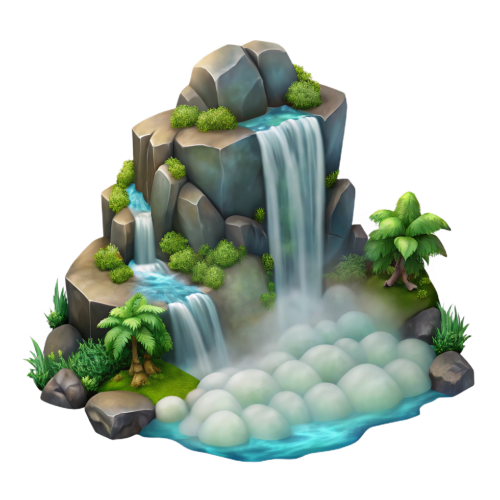 stunning vintage Hidden Waterfall Mist Rising Cutout original png