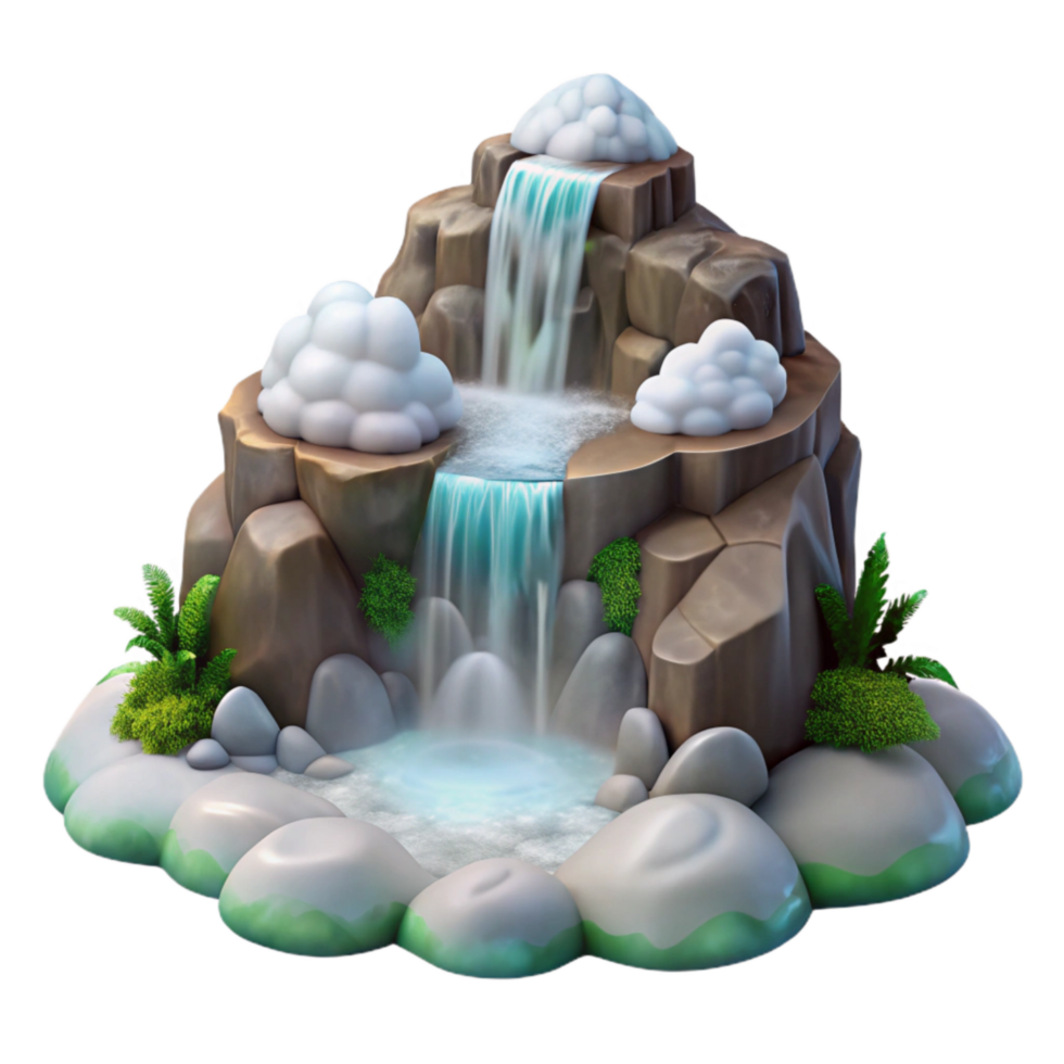 extraordinary classic Hidden Waterfall Spraying Mist White Water Cutout png