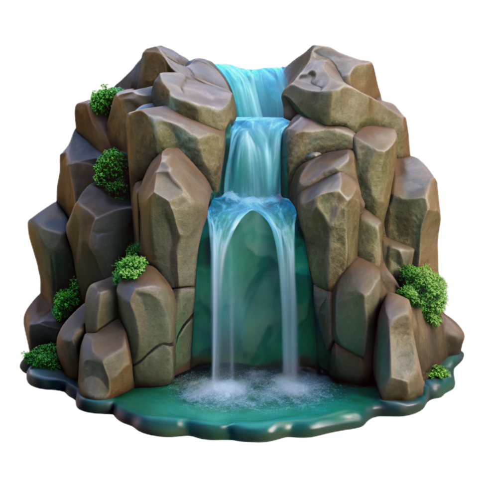 dramatic traditional Hidden Waterfall Rock Face Closeup Cutout exclusive png