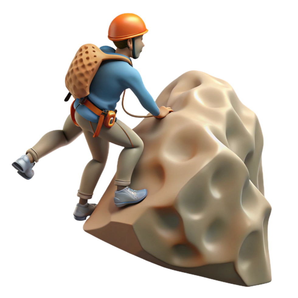 extraordinary vintage High Angle View of Mountain Climber Cutout authentic png