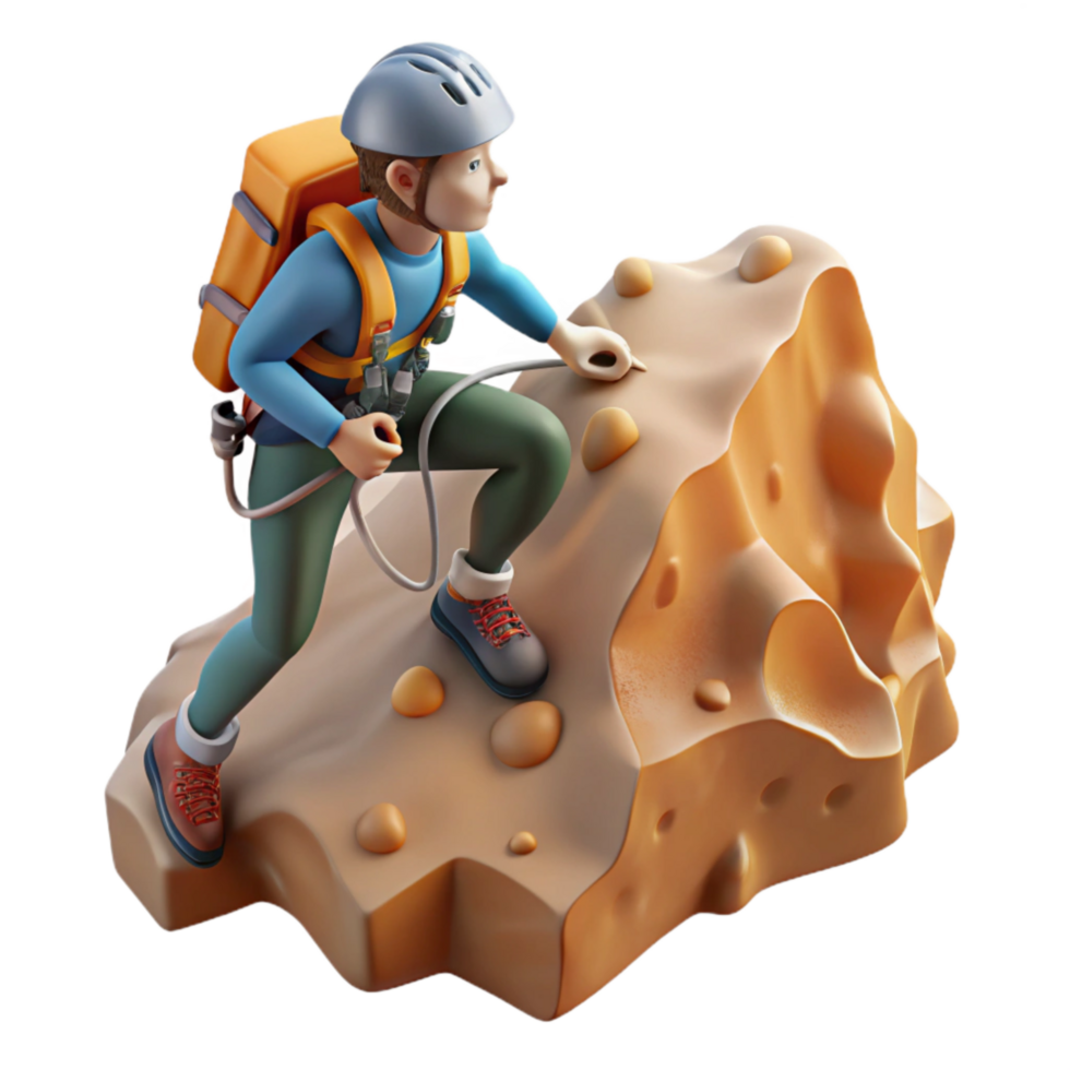 beautiful rustic High Angle View of Mountain Climber Cutout detailed png