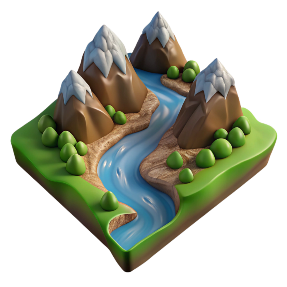 serene abstract High Angle View of Mountain Climber Cutout high quality png