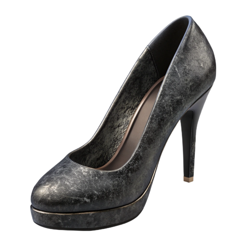 vibrant contemporary High Heels Peep Toe Black Isolated Element high resolution png