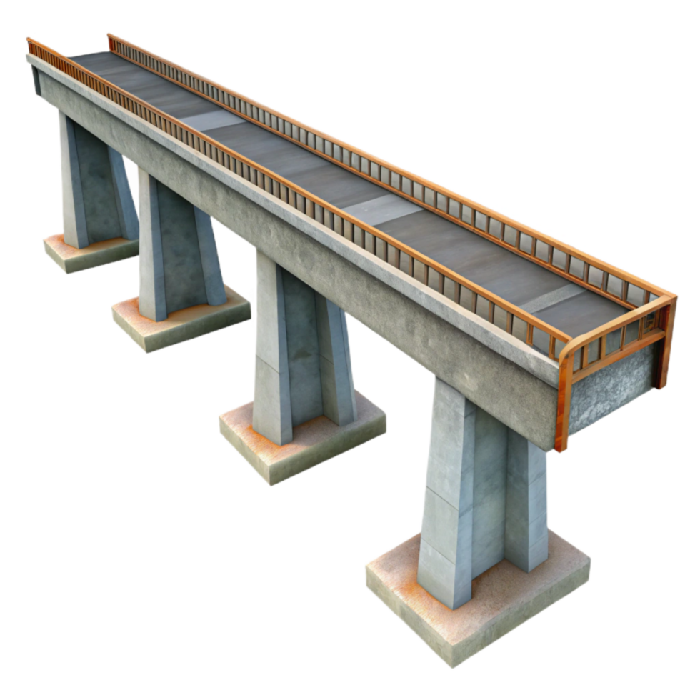 serene minimalist High Speed Rail Bridge Section Cutout professional png