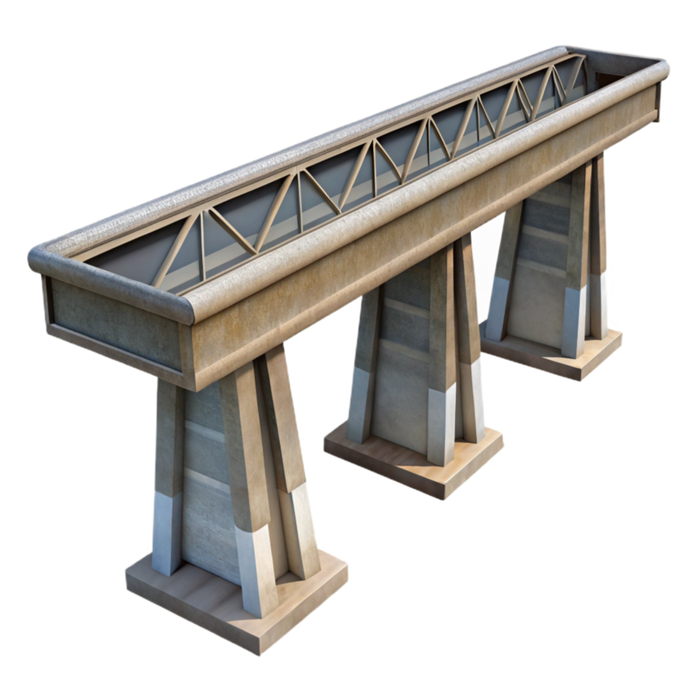 stunning vintage High Speed Rail Bridge Section Cutout high quality png