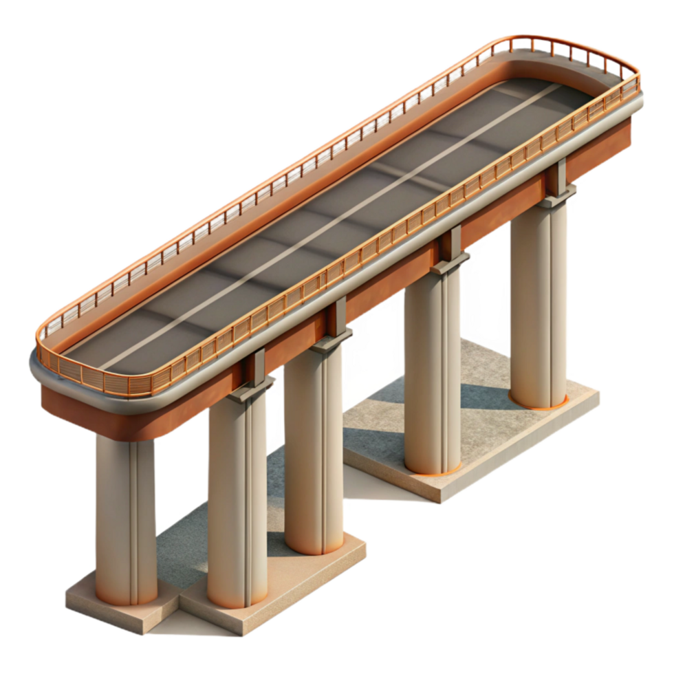 magnificent traditional High Speed Rail Bridge Section Cutout professional png