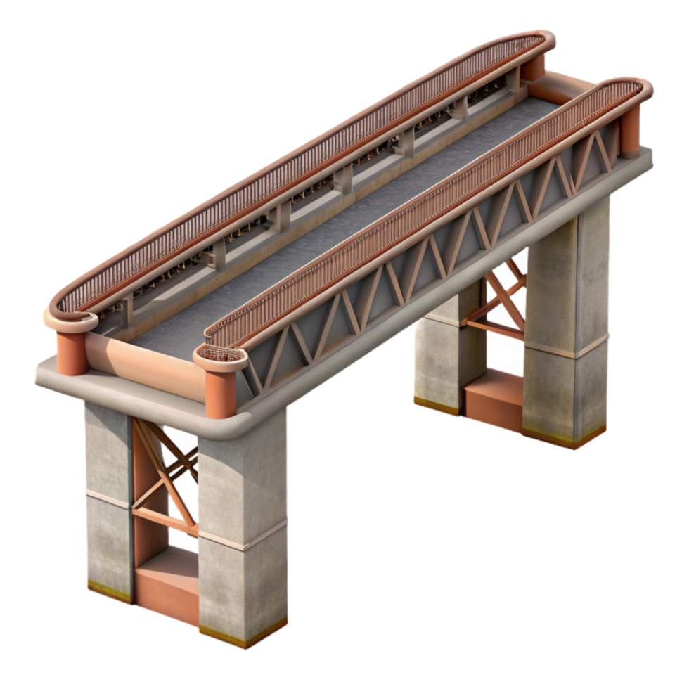 beautiful minimalist High Speed Rail Bridge Section Cutout exclusive png