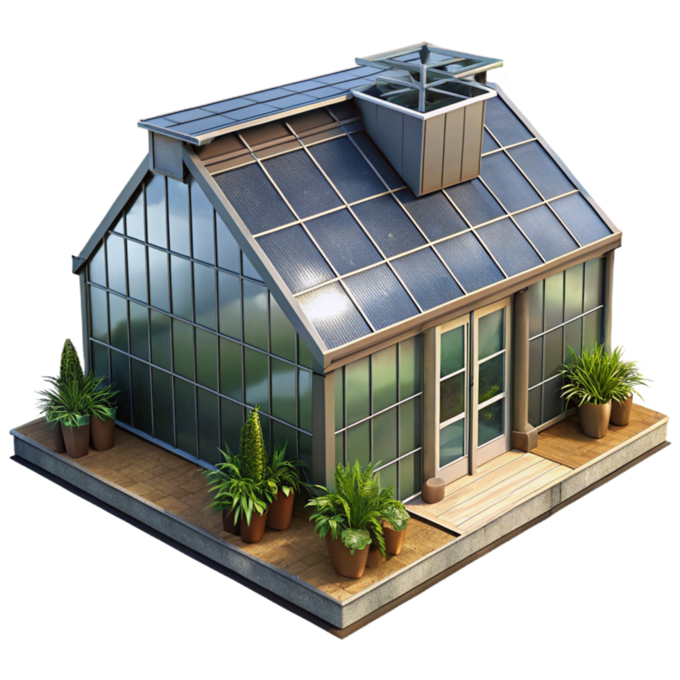 dramatic rustic High Tech Greenhouse Exterior Daytime Isolated high quality png