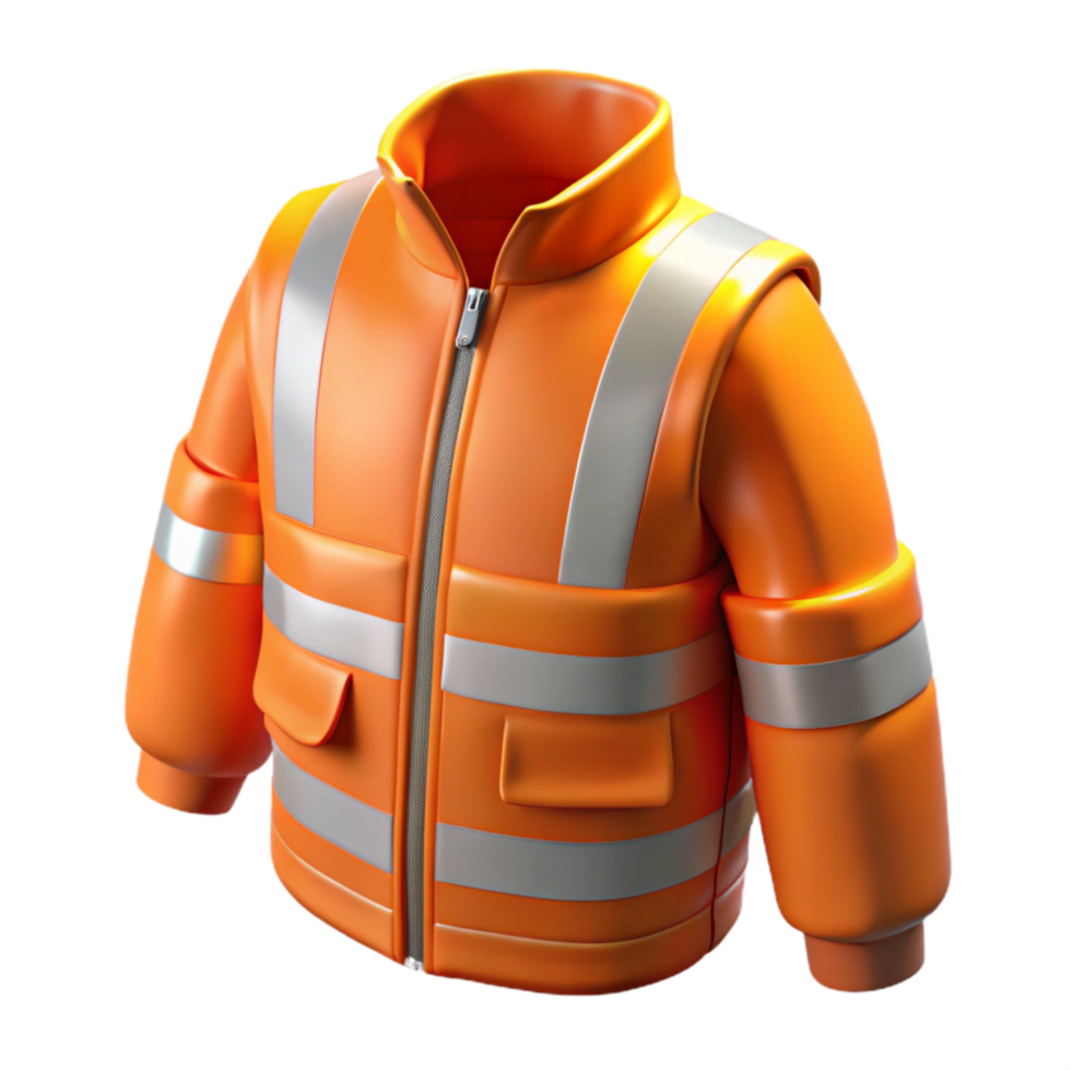 vibrant creative High Visibility Jacket Orange with Reflective Stripes Cutout exclusive png