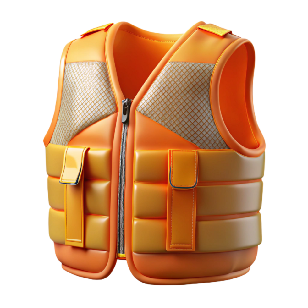 serene contemporary High Visibility Vest Orange Mesh Transparent Background png