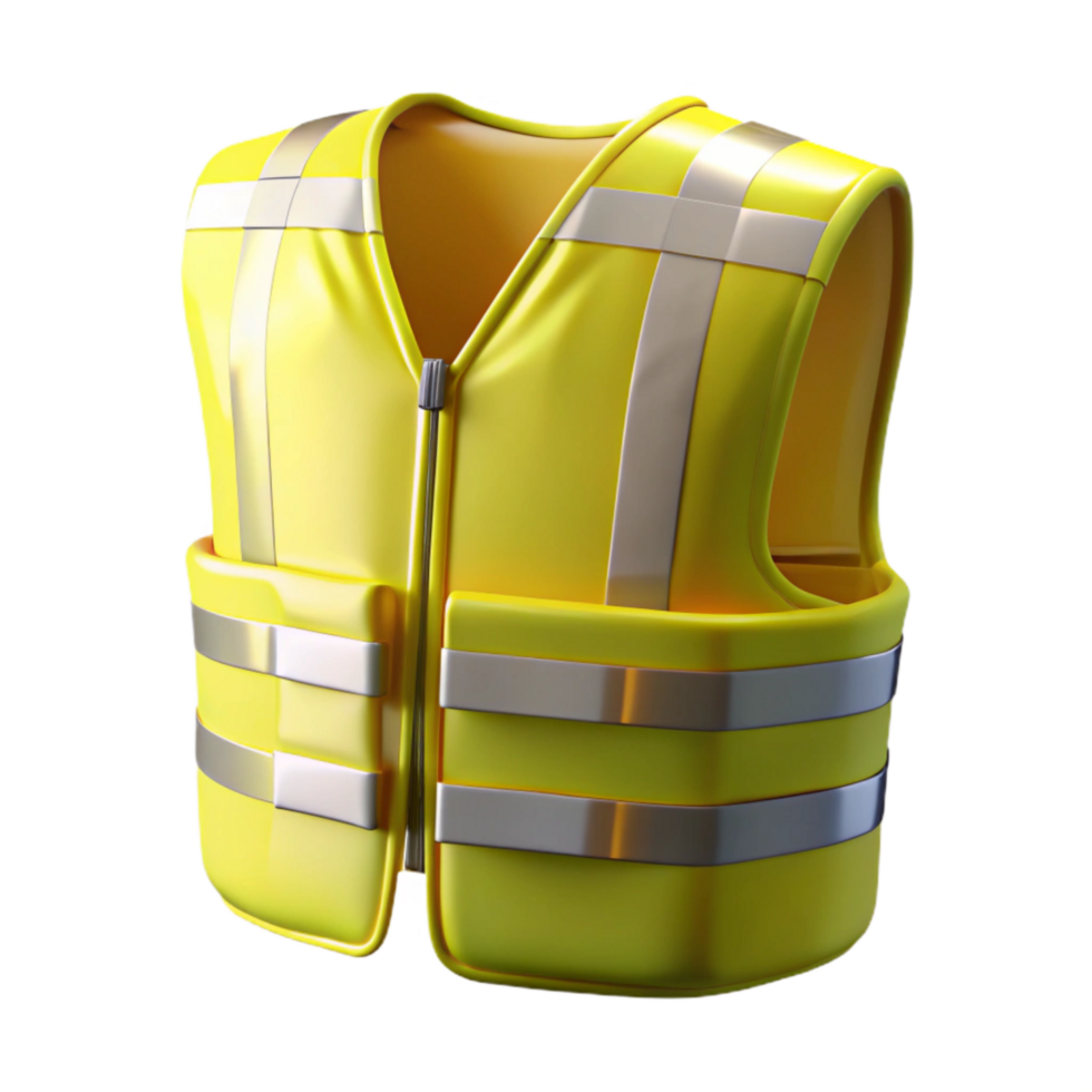 magnificent abstract High Visibility Vest Yellow with Reflective Stripes Isolated premium png