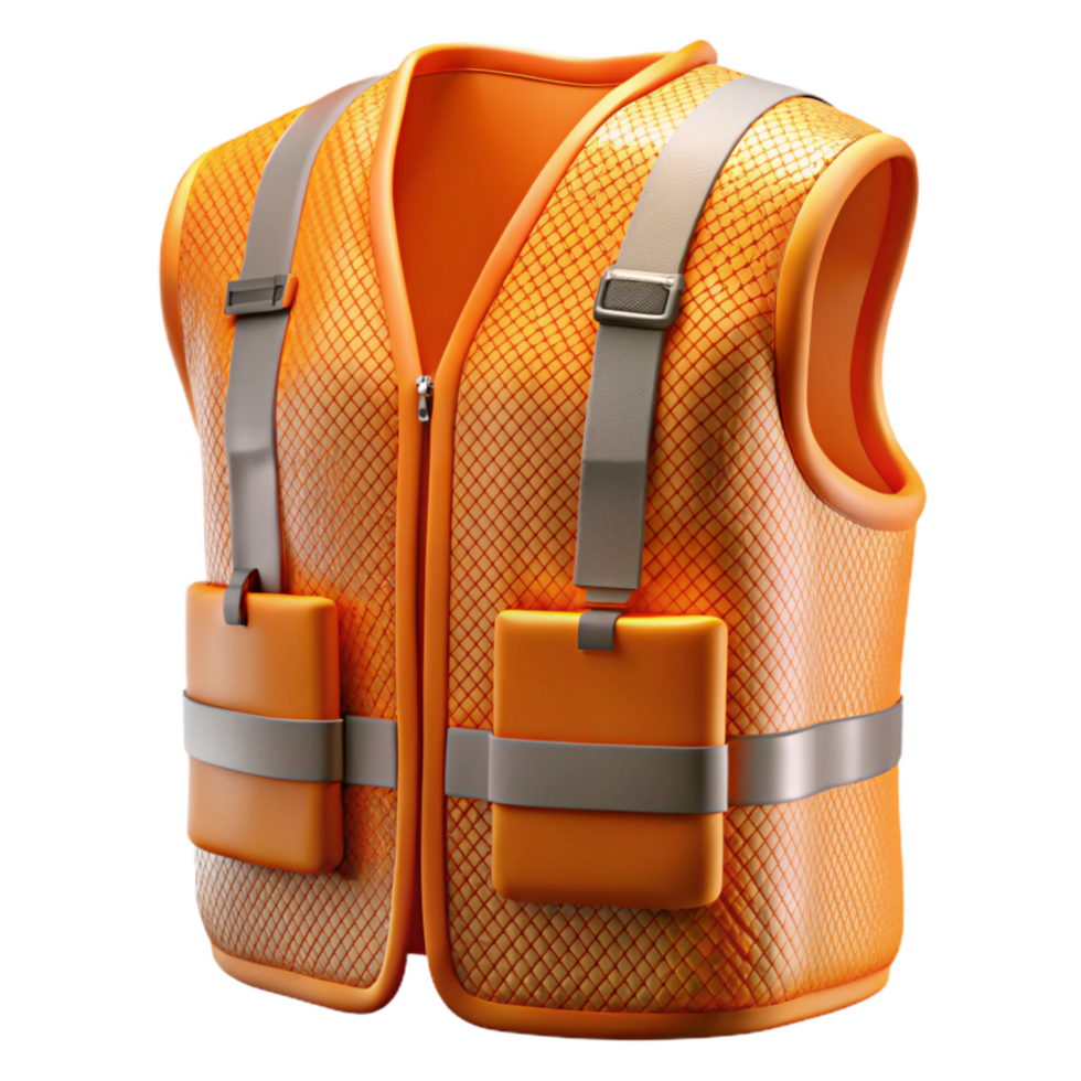 impressive rustic High Visibility Vest Orange Mesh Transparent Background high quality png