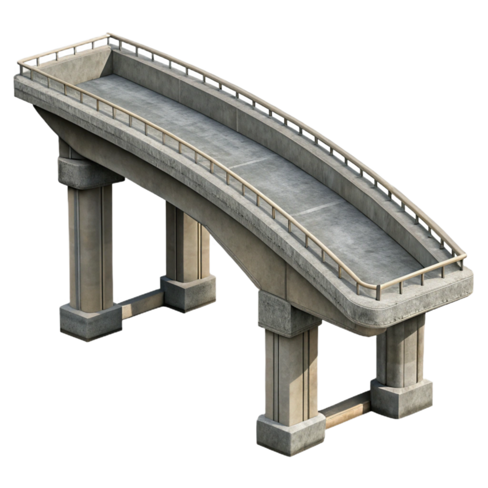 stunning artistic Highway Overpass Angled View Isolated premium png
