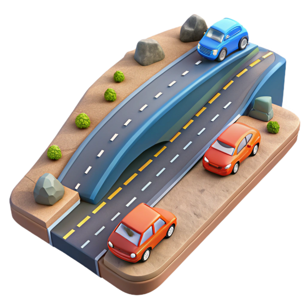 impressive rustic Highway with Cars Transparent Background genuine png