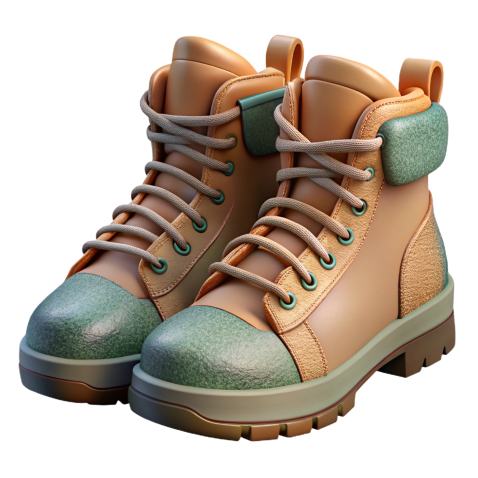 wonderful classic Hiking Boots Front View Transparent Background authentic png